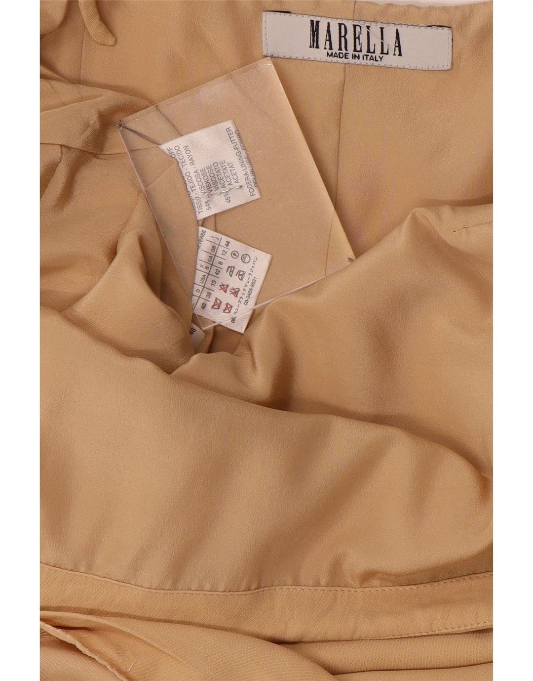 Abito sottoveste da donna Marella UK 12 Viscosa beige medio