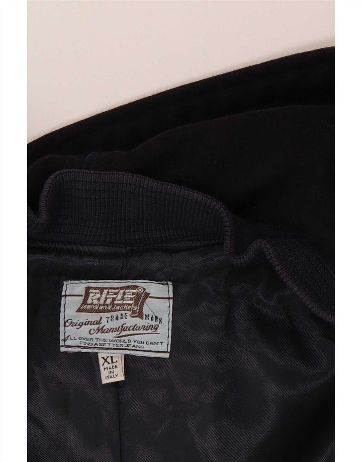 Montgomery da uomo con cappuccio Rifle UK 42 XL Lana blu navy