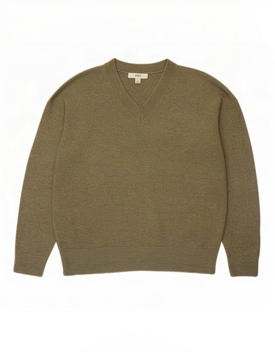 Maglione da uomo Marks & Spencer con scollo a V Poliestere verde medio