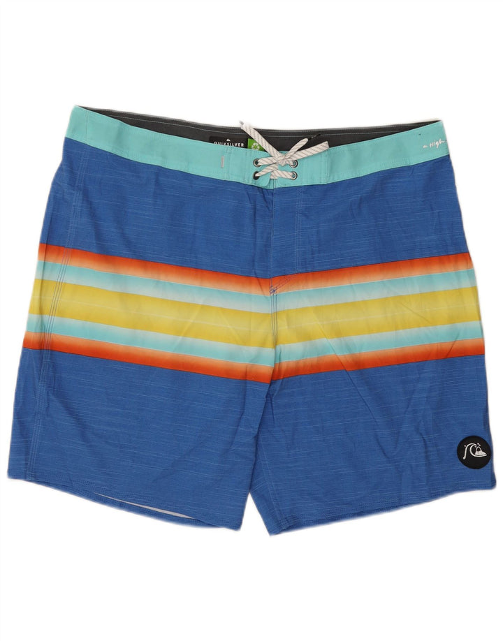 Pantaloncini da bagno da uomo Quiksilver XL in poliestere a righe blu