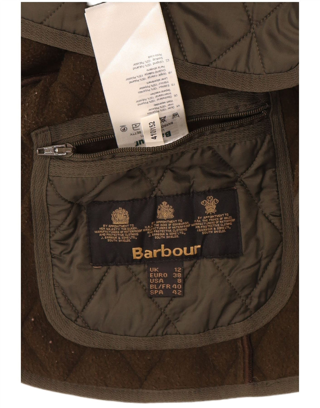 Gilet trapuntato da donna BARBOUR UK 12 medio kaki poliammide