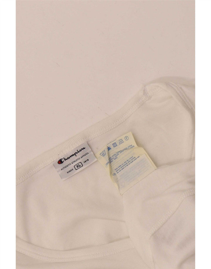 Maglia da donna Champion manica 3/4 UK 18 XL cotone bianco