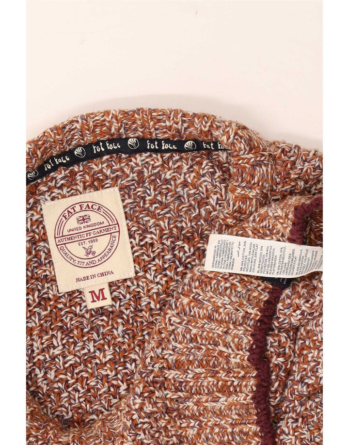 Maglione girocollo da uomo Fat Face in cotone screziato marrone medio