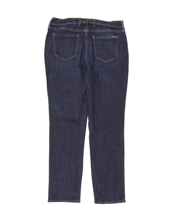 EDDIE BAUER Womens Slightly Curvy Straight Jeans US 14 W34 L29 Navy Blue Vintage Eddie Bauer and Second-Hand Eddie Bauer from Messina Hembry 