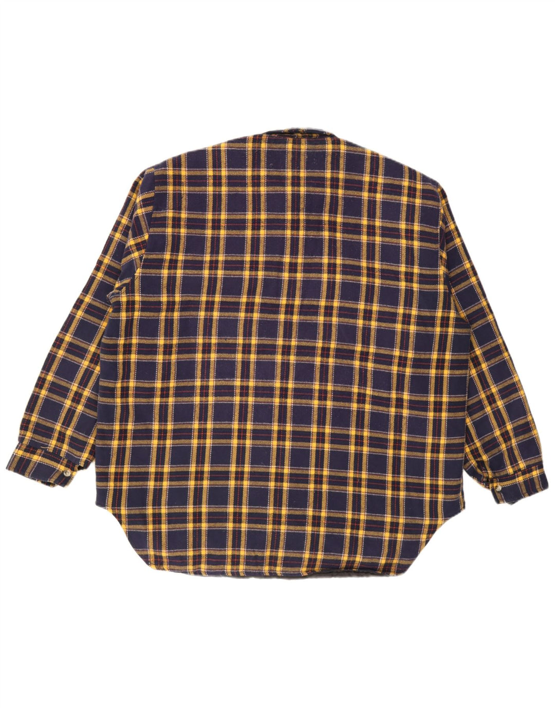 Brugi Camicia da uomo in flanella da boscaiolo, grande, in acrilico, a quadri blu navy