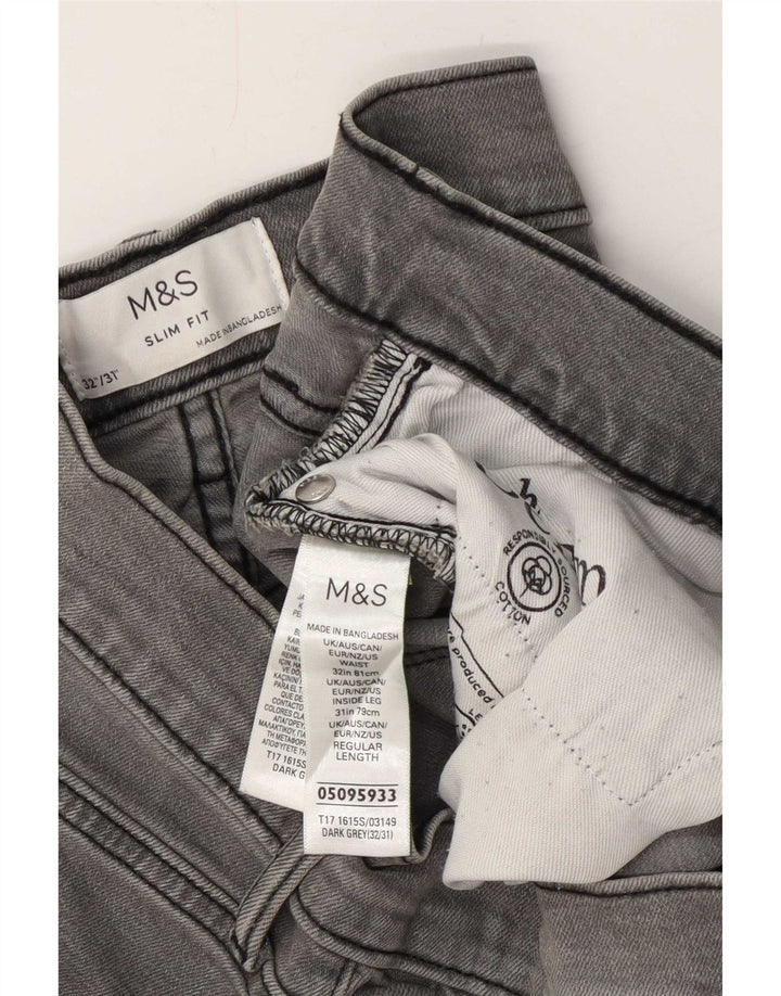 Jeans slim da donna Marks & Spencer W32 L31 cotone grigio