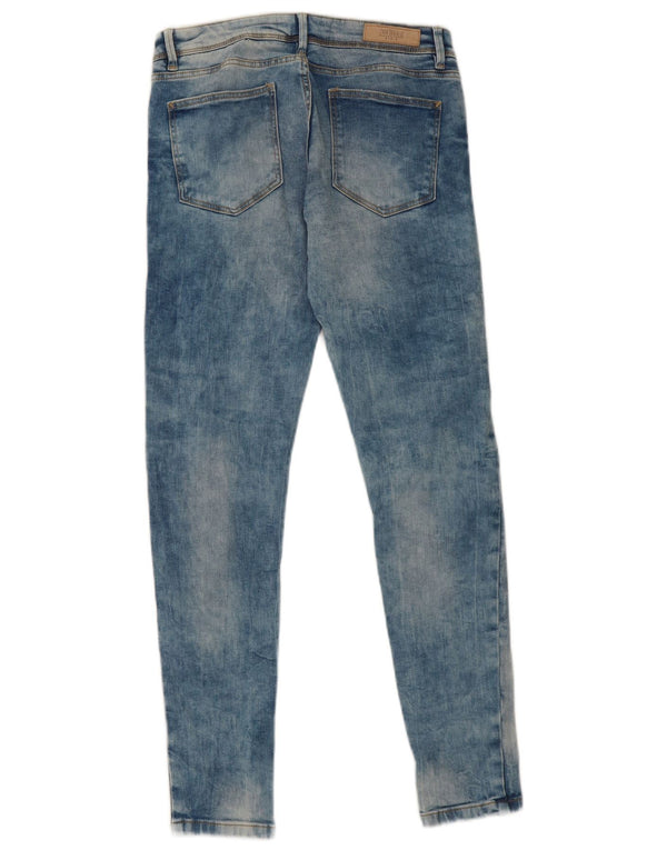Jeans skinny effetto consumato lavaggio acido da donna Zara EU 38 piccolo W28 L28 blu