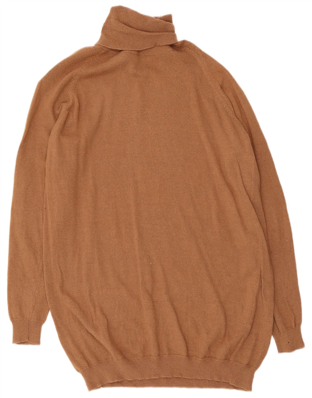 Maglione maglione collo alto da donna Zara UK 12 cotone marrone medio