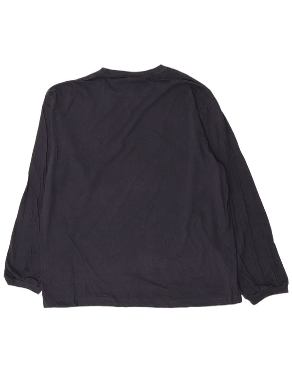 Top grafico da uomo Nautica manica lunga 2XL cotone a righe blu navy