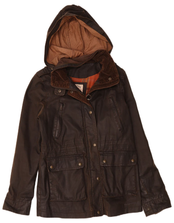 Giacca da donna in cotone cerato con cappuccio Fat Face da donna UK 12 Poliestere marrone medio