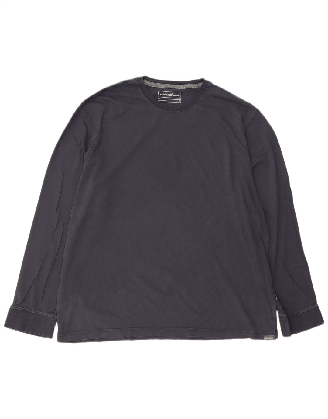 EDDIE BAUER Top da uomo a maniche lunghe XL in cotone blu navy