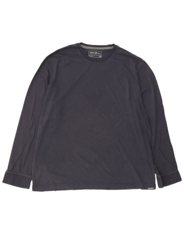 EDDIE BAUER Top da uomo a maniche lunghe XL in cotone blu navy