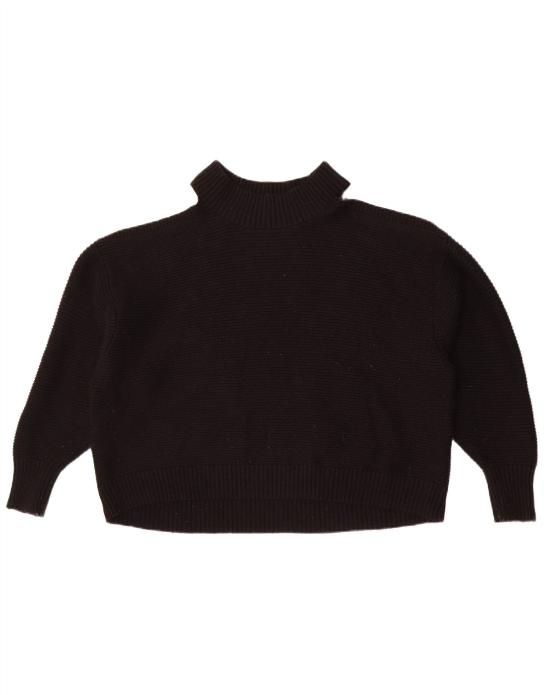 Maglione maglione oversize con collo dolcevita da donna Zara UK 14 medio nero
