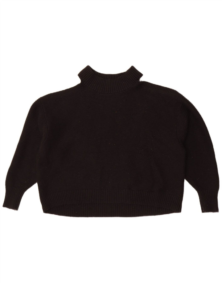 Maglione maglione oversize con collo dolcevita da donna Zara UK 14 medio nero