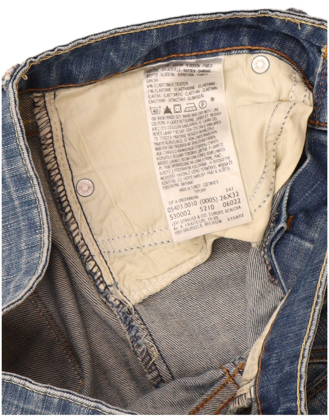 Jeans skinny da donna con curvatura leggera LEVI'S W26 L30 cotone blu