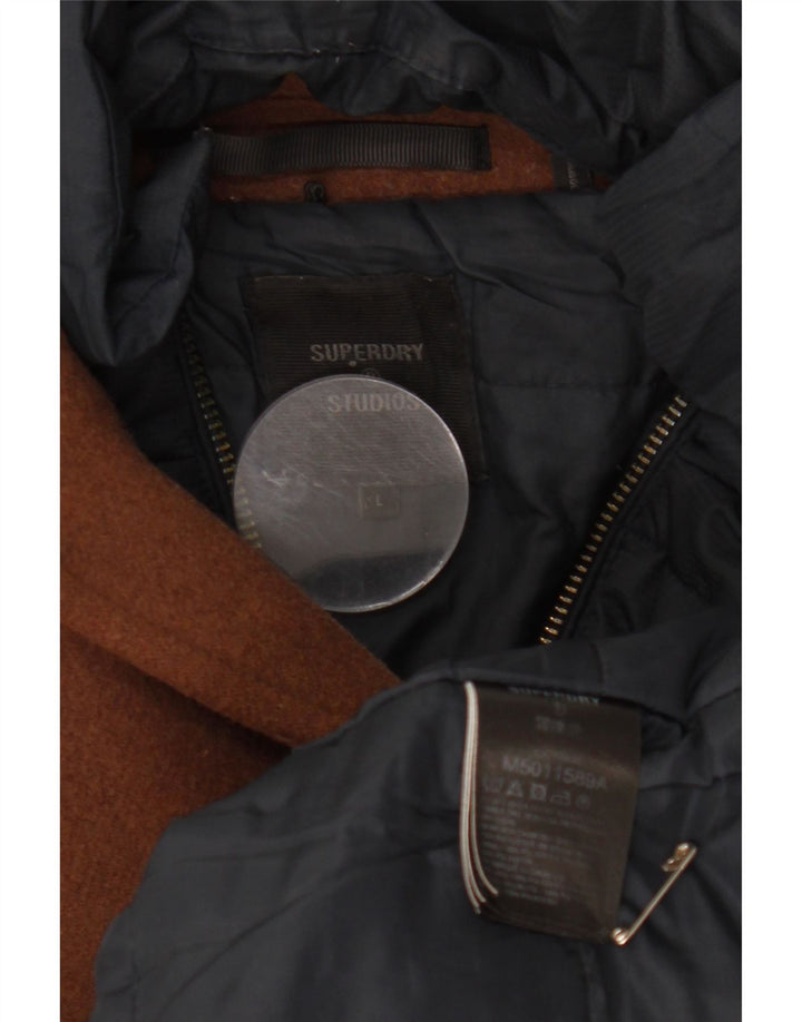 Cappotto da uomo Superdry UK 40 Large in lana marrone