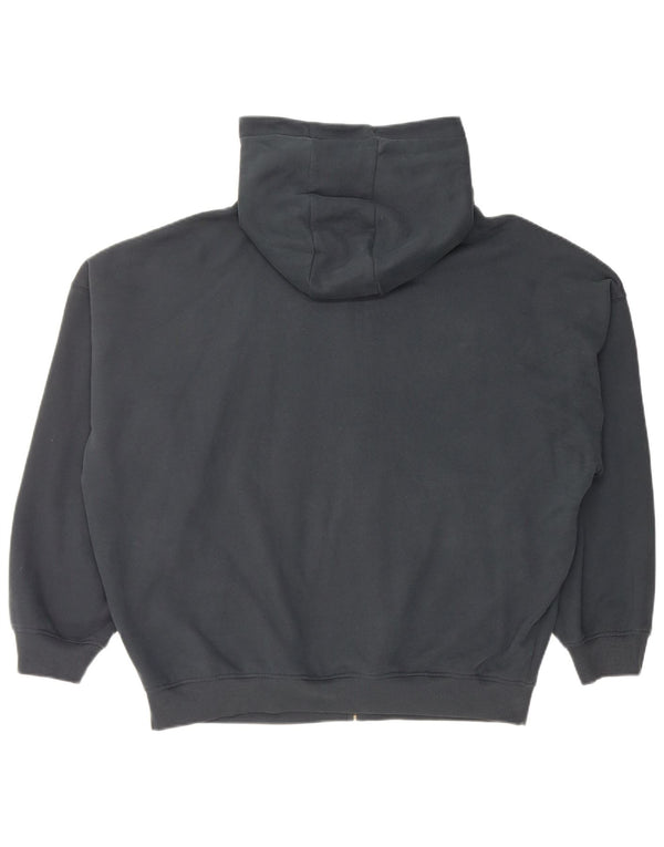 ANIMAL Womens Oversized Zip Hoodie Sweater UK 14 Large Black Cotton