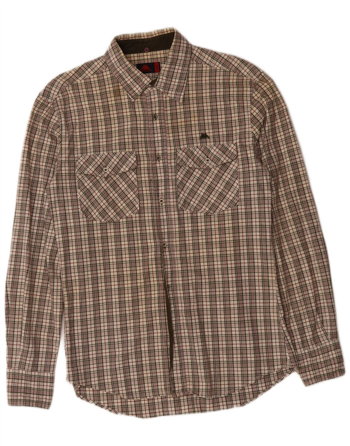 Camicia Kappa da uomo in flanella di cotone a quadri multicolore medio