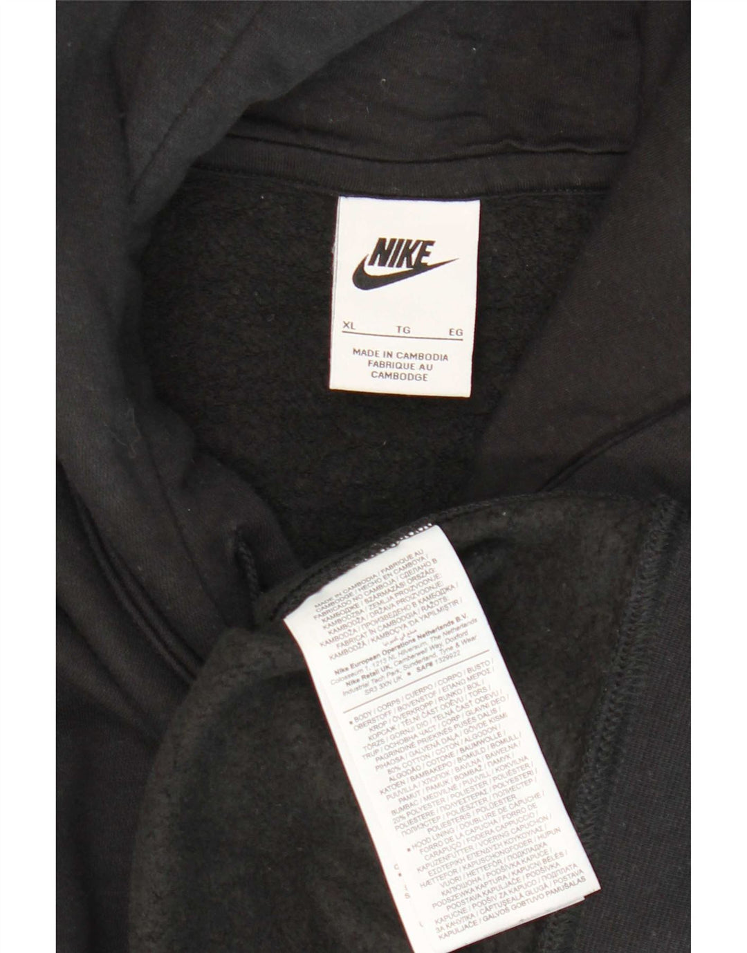 Felpa con cappuccio da uomo Nike XL in cotone nero