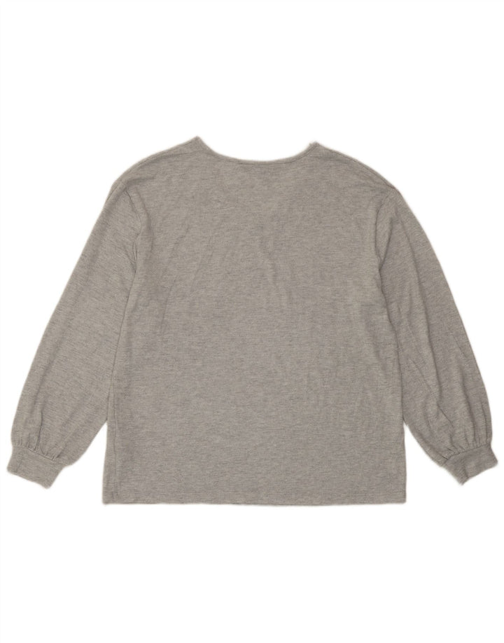 Marks & Spencer Top da donna a maniche lunghe UK 12 Viscosa grigio medio