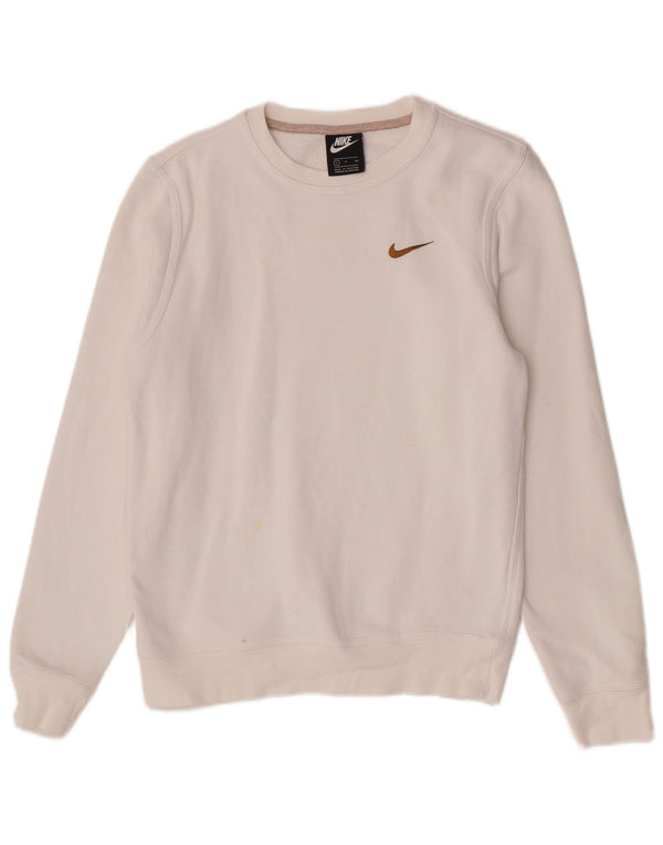 Felpa da donna Nike Jumper UK 10 Small White Cotton