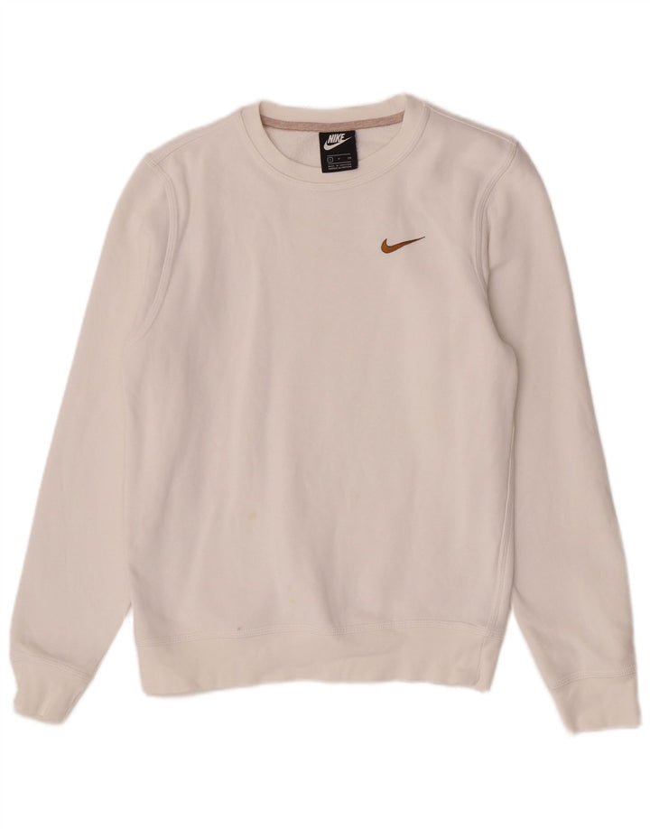 Felpa da donna Nike Jumper UK 10 Small White Cotton