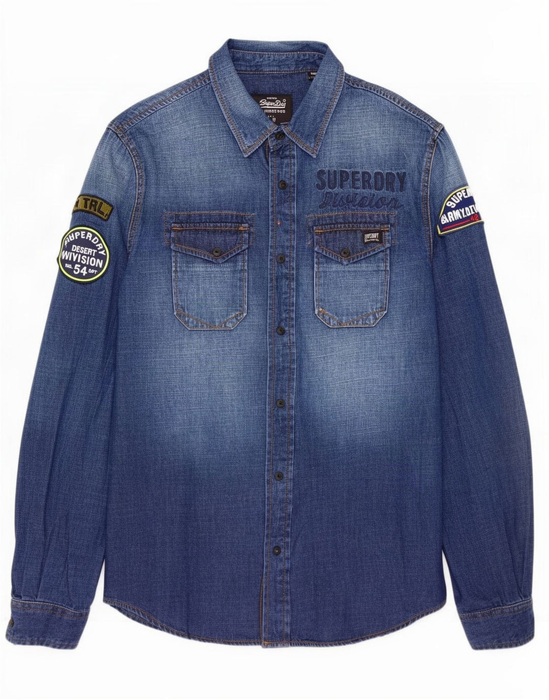Camicia di jeans da uomo Superdry piccola in cotone blu