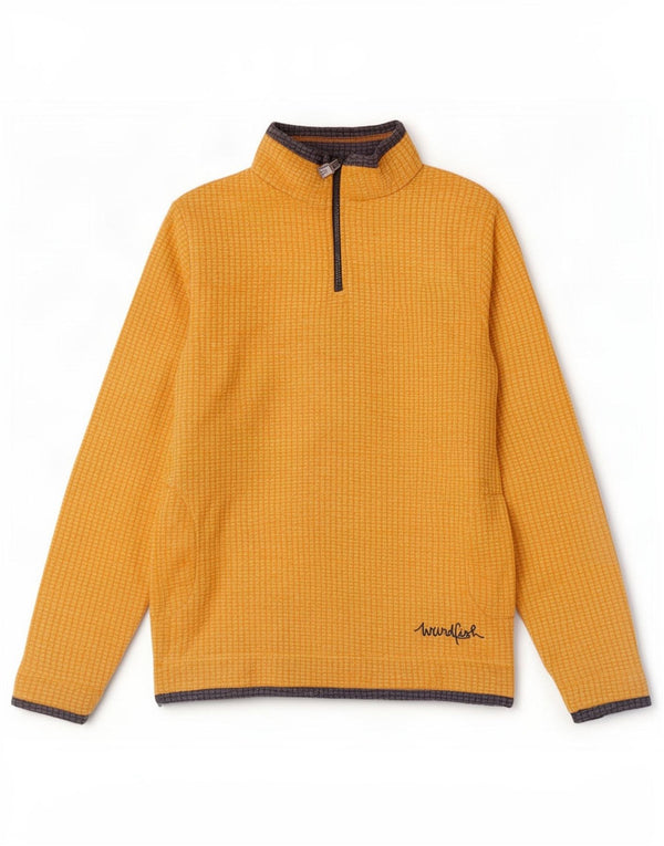 Maglione in pile da donna con collo con zip Weird Fish UK 10 piccolo poliestere giallo