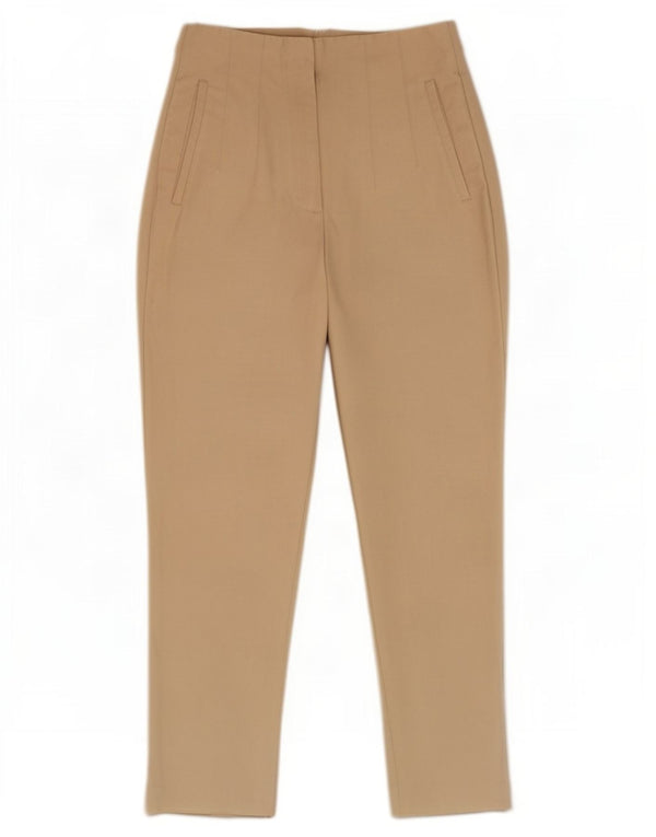 Pantaloni corti affusolati a vita alta da donna Zara piccoli W26 L26 Beige