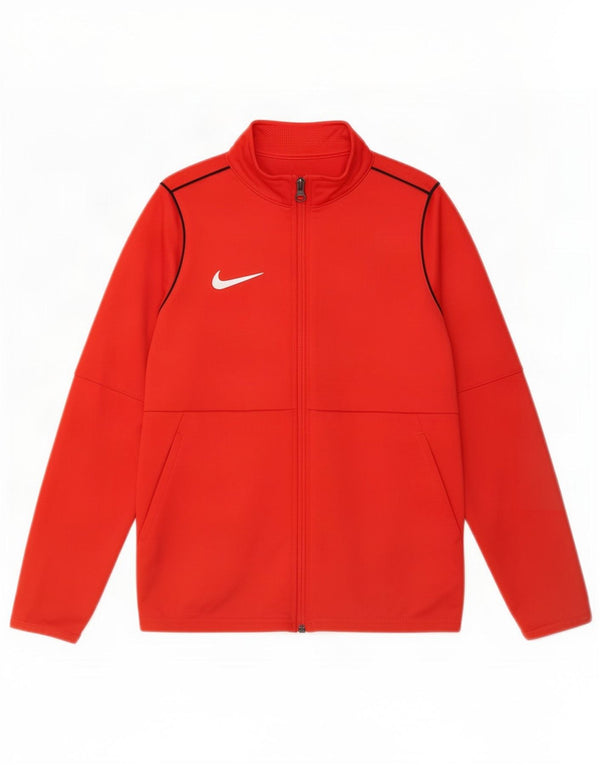 Giacca superiore della tuta Nike da ragazzo Dri Fit 10-11 anni poliestere rosso medio