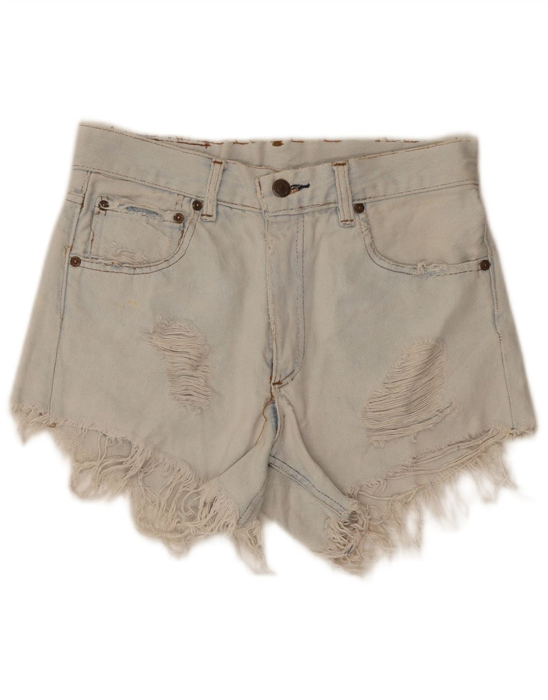 Pantaloncini di jeans invecchiati Levi's da donna W28 Blu medio