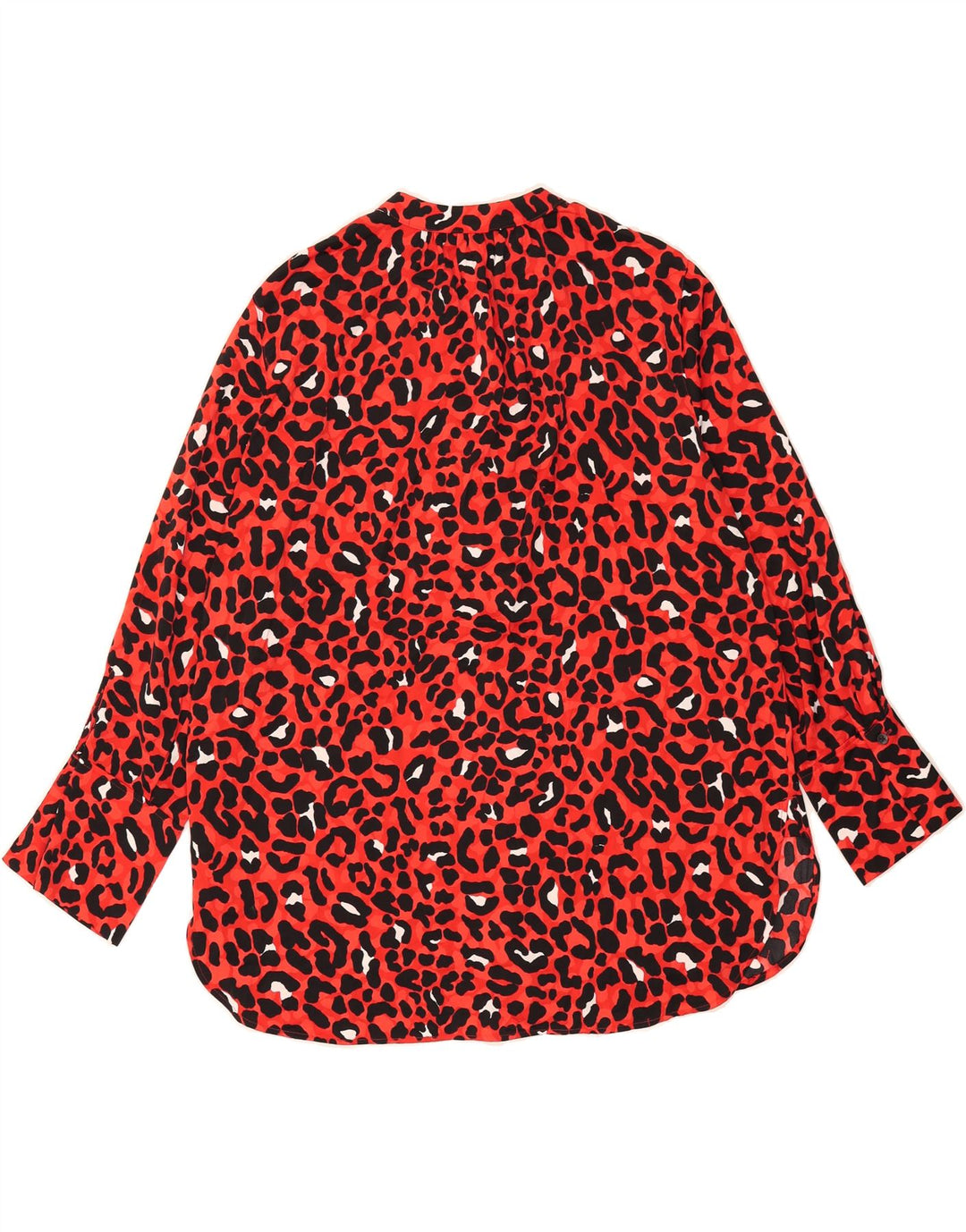 MARKS & SPENCER Womens Blouse Top UK 14 Large  Red Animal Print Modern Vintage Marks & Spencer and Second-Hand Marks & Spencer from Messina Hembry 