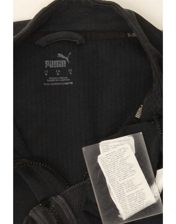 Giacca da tuta da uomo Puma in cotone color block medio nero