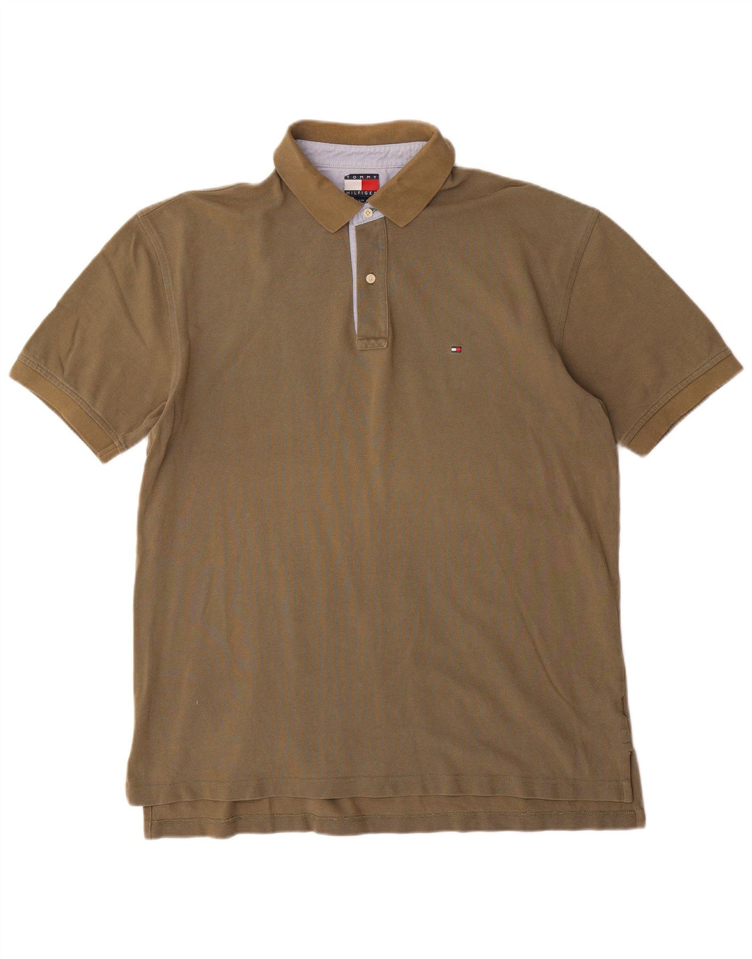 TOMMY HILFIGER Polo da uomo grande in cotone kaki