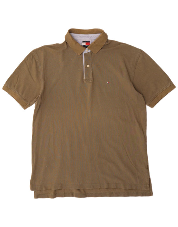 TOMMY HILFIGER Polo da uomo grande in cotone kaki