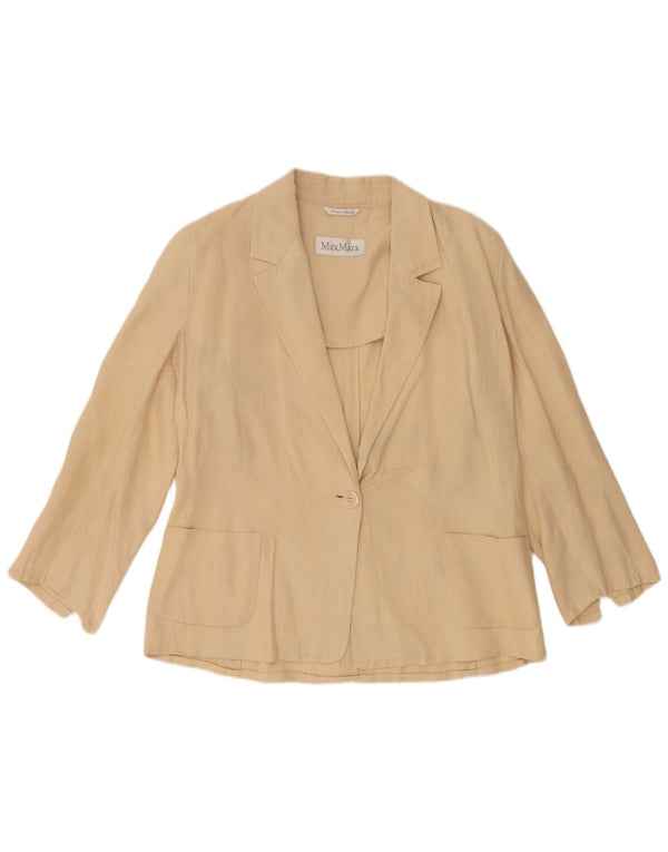 Giacca blazer a 1 bottone da donna Max Mara UK 16 grande beige