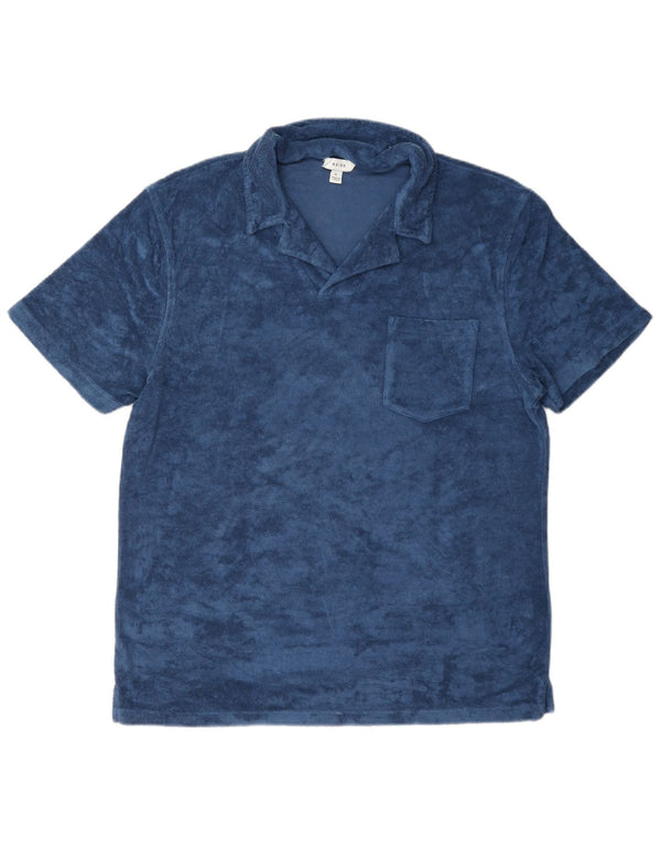 Polo Reiss da uomo in velluto XL blu modal