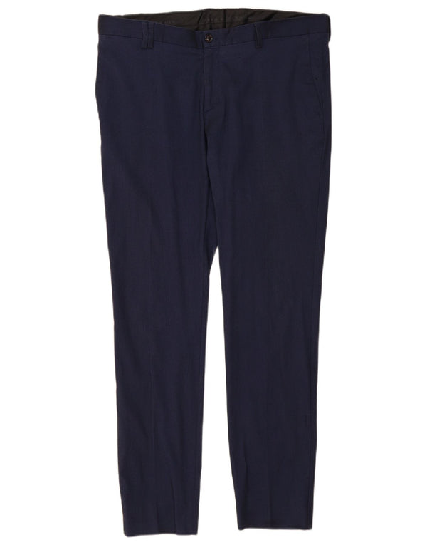 Pantaloni chino slim da uomo Zara EU 44 Large W34 L32 Blu navy