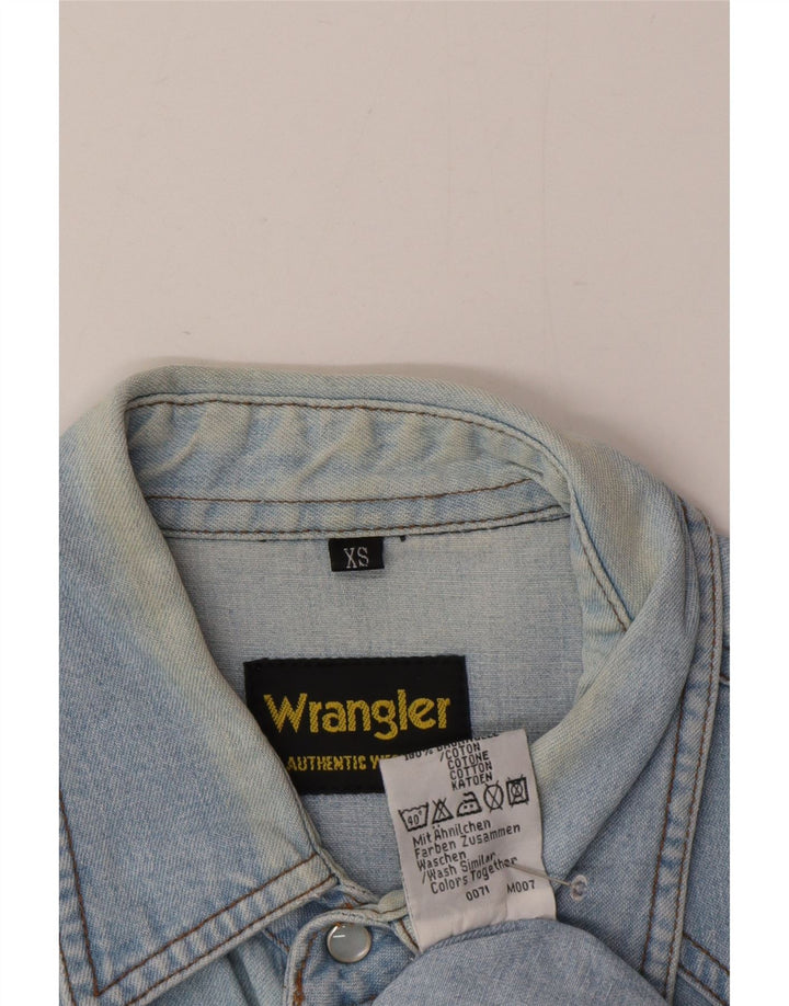 Camicia di jeans da uomo Wrangler XS in cotone blu
