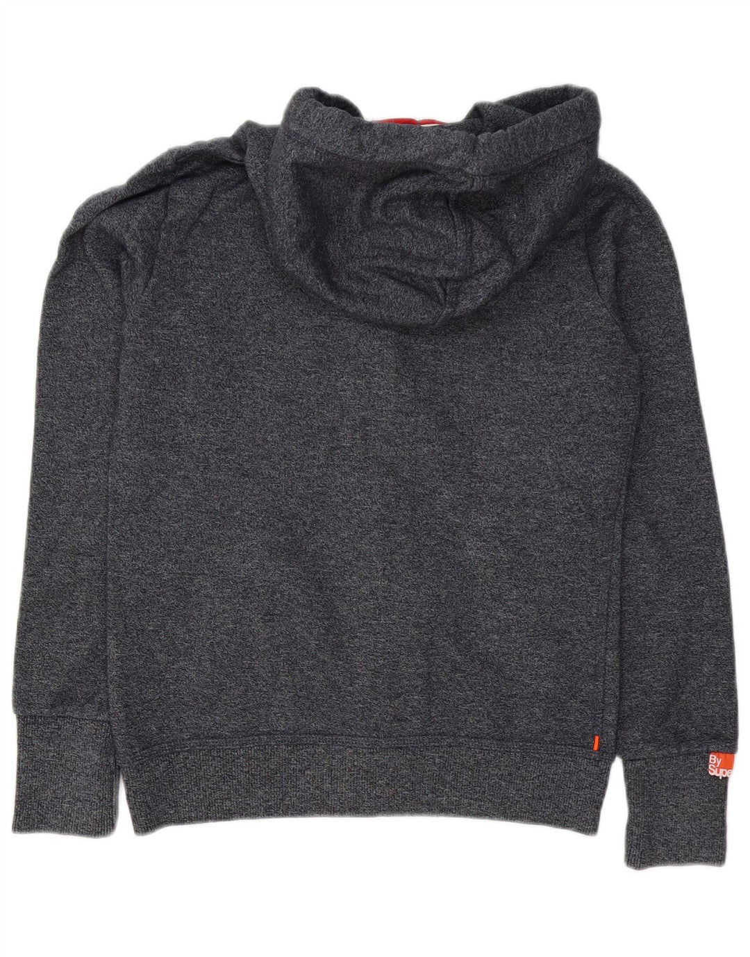 Maglione con cappuccio e zip da uomo Superdry in cotone screziato grigio medio