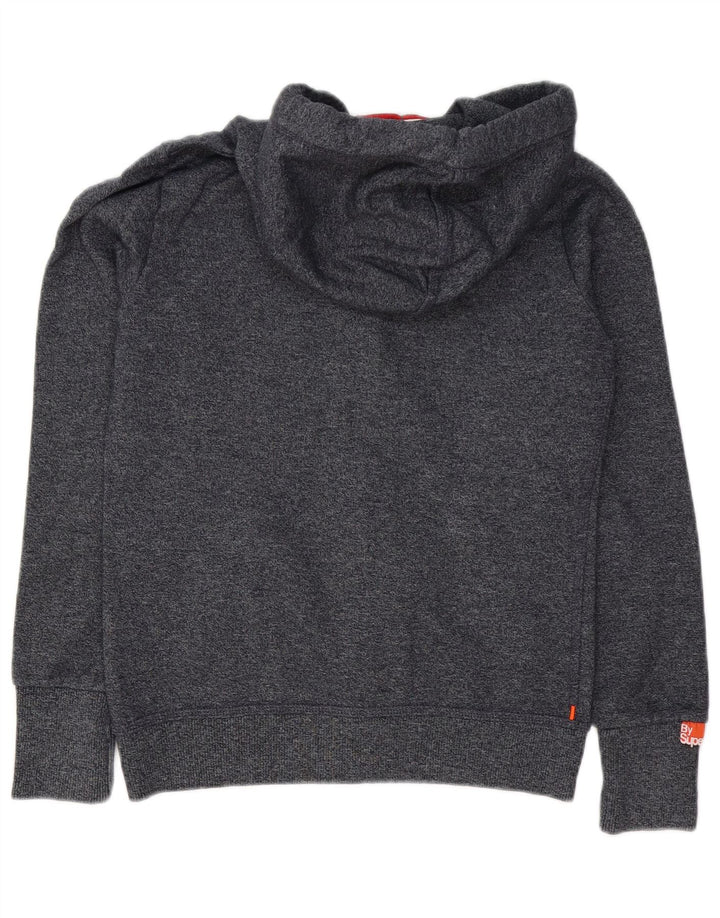 Maglione con cappuccio e zip da uomo Superdry in cotone screziato grigio medio
