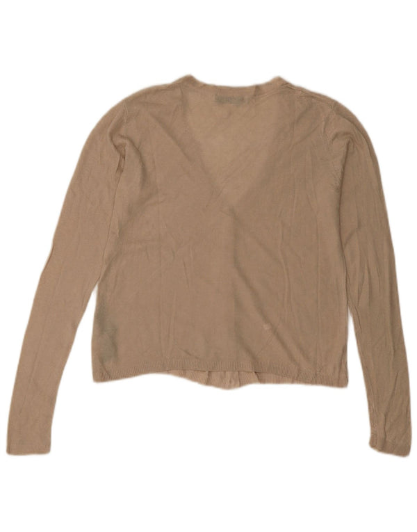 Top cardigan corto da donna Zara UK 10 piccolo in viscosa beige