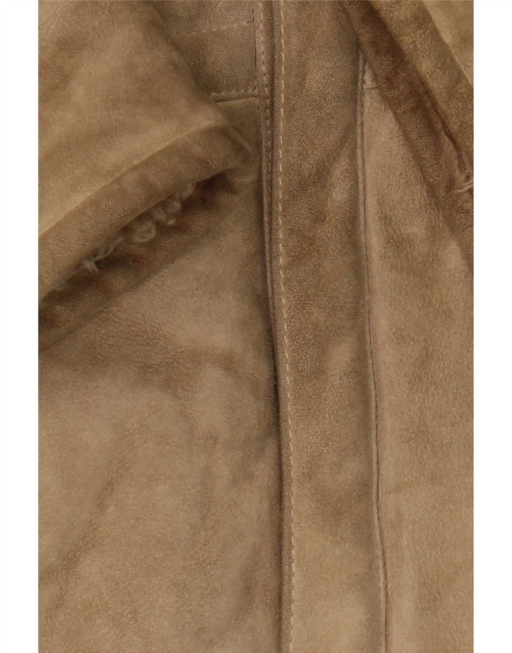 Giubbotto in shearling vintage da uomo IT 50 grande marrone classico