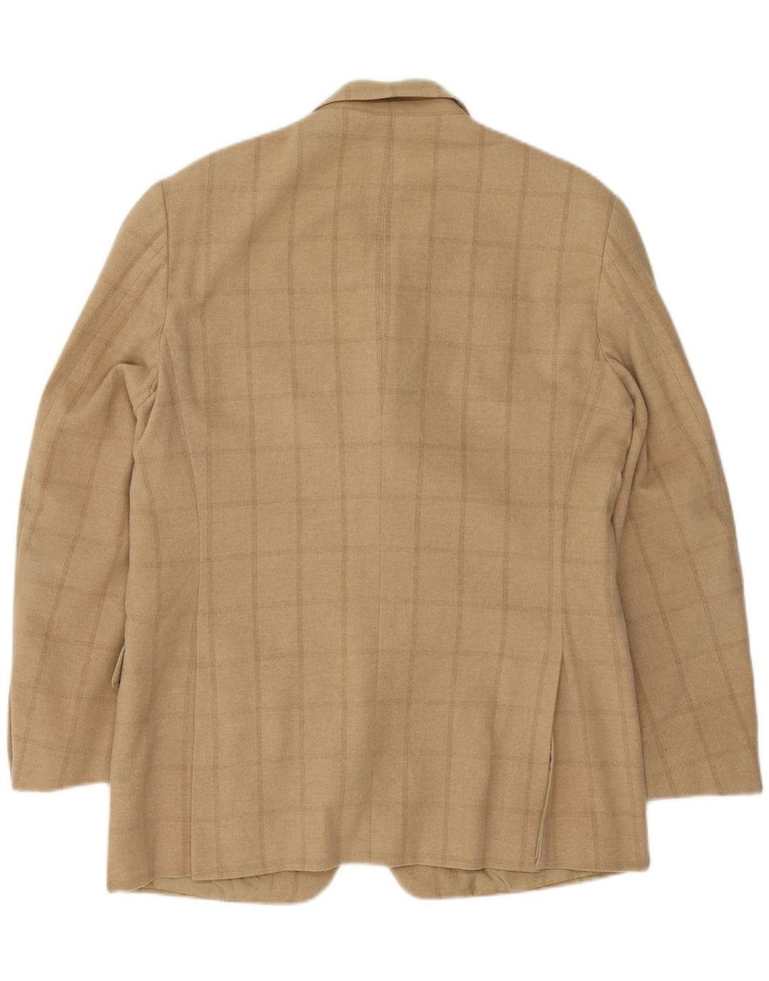 Giacca blazer da uomo a 3 bottoni CERRUTI 1881 UK 38 a quadri beige medio