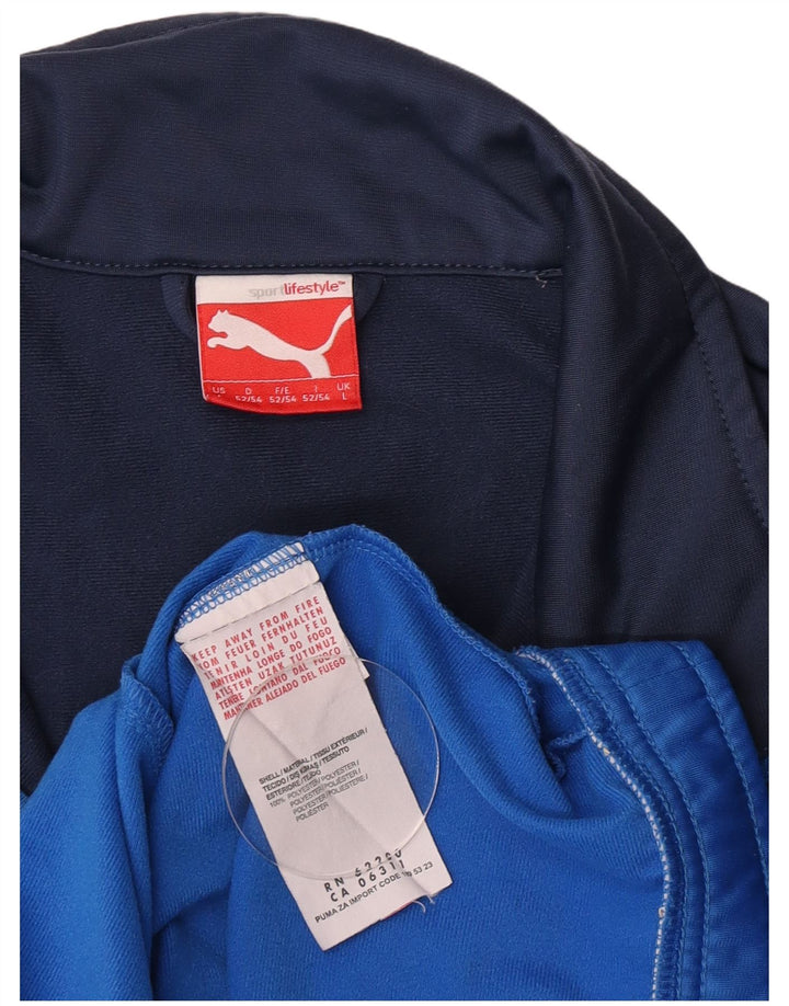 Giacca da tuta da uomo Puma Large in poliestere color block blu