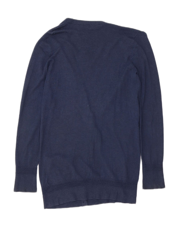 Maglione cardigan oversize lungo da donna Topshop UK 10 piccolo blu navy