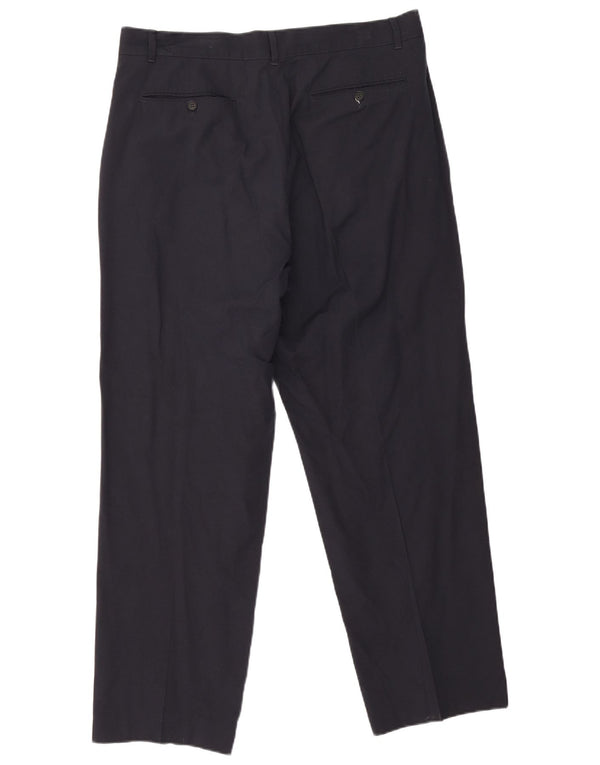 Pantaloni da abito con pegging da uomo Sisley W38 L28 blu navy in viscosa classico