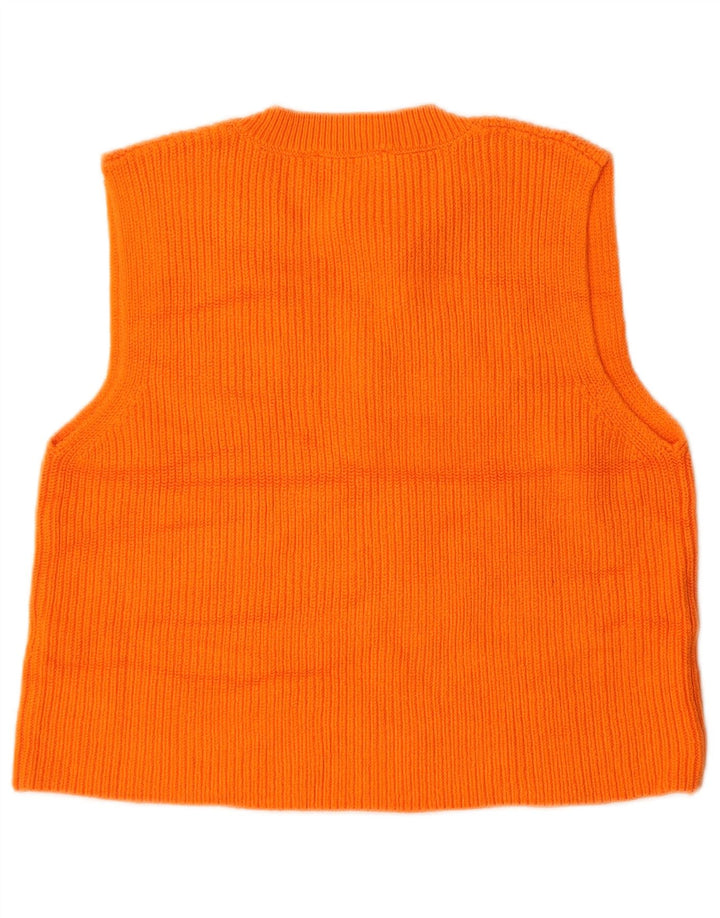 Canotta corta da donna Zara UK 14 cotone arancione medio