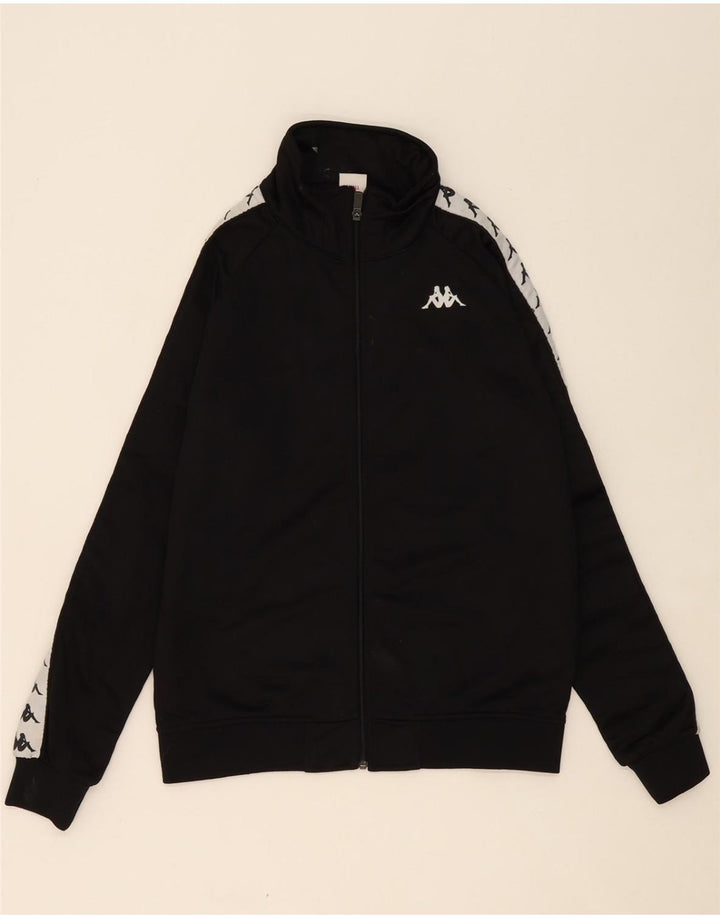 KAPPA Mens Graphic Tracksuit Top Jacket Small Black Colourblock Polyester Vintage Kappa and Second-Hand Kappa from Messina Hembry 