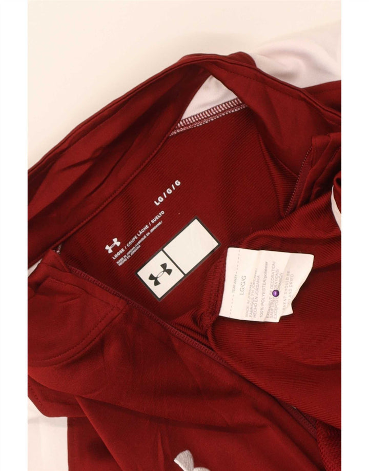 Giacca da ginnastica da uomo Under Armour grande in poliestere color block bordeaux